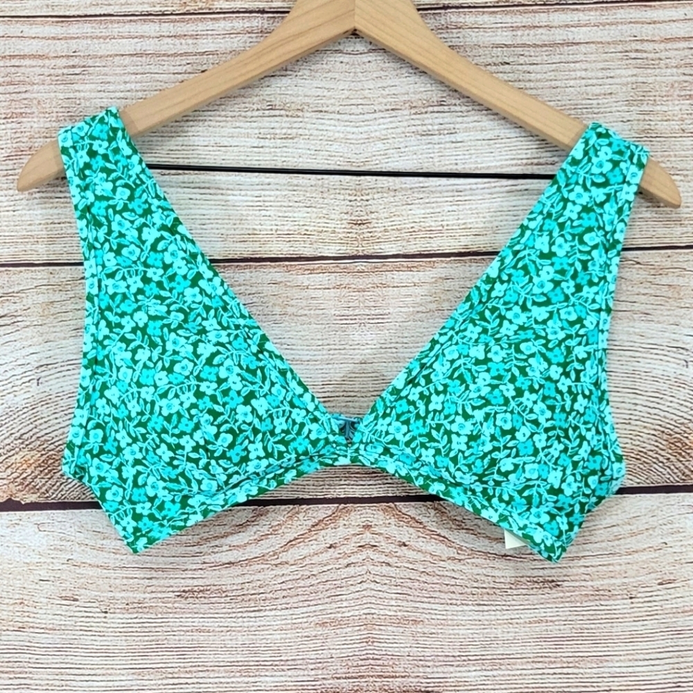 Aerie floral scoop padded bikini top nwt